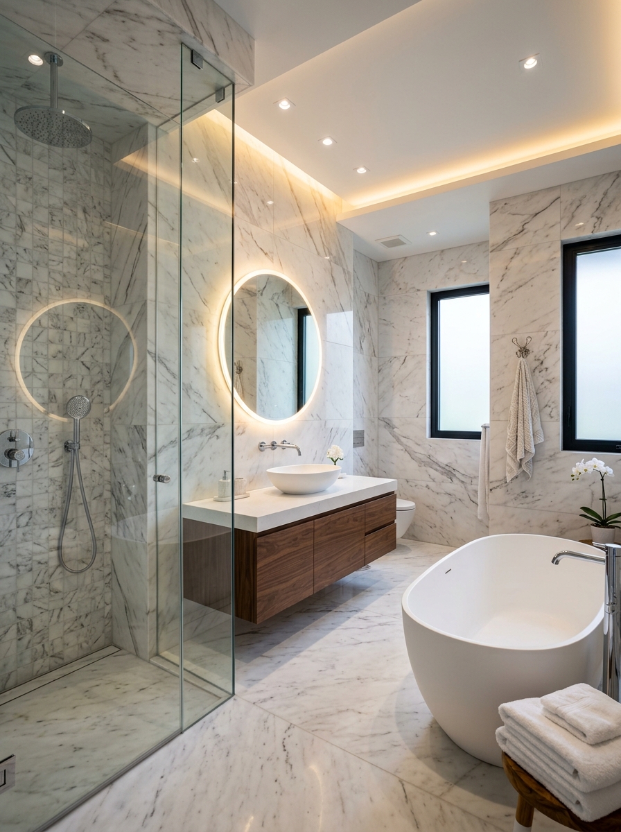 Luxury marble bathroom vanity